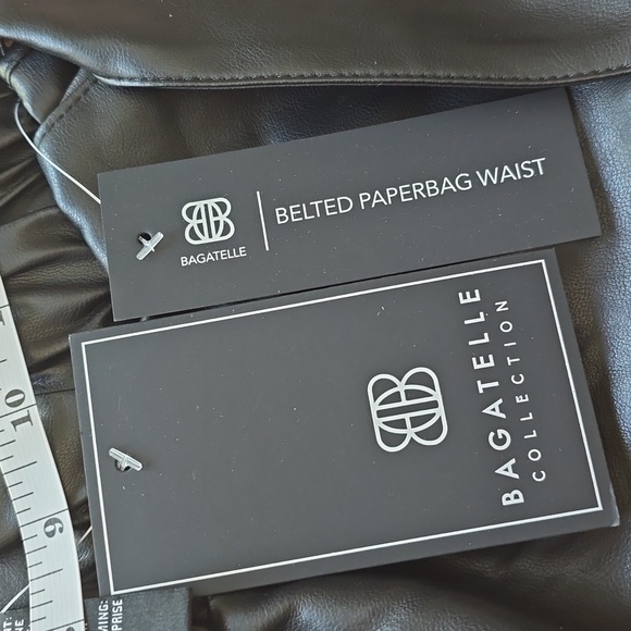 Bagatelle Vegan Black Paperbag Waist Pants - Picture 5 of 16